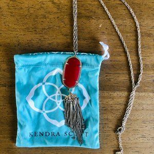 Kendra Scott Rayne Necklace Red Opaque Glass